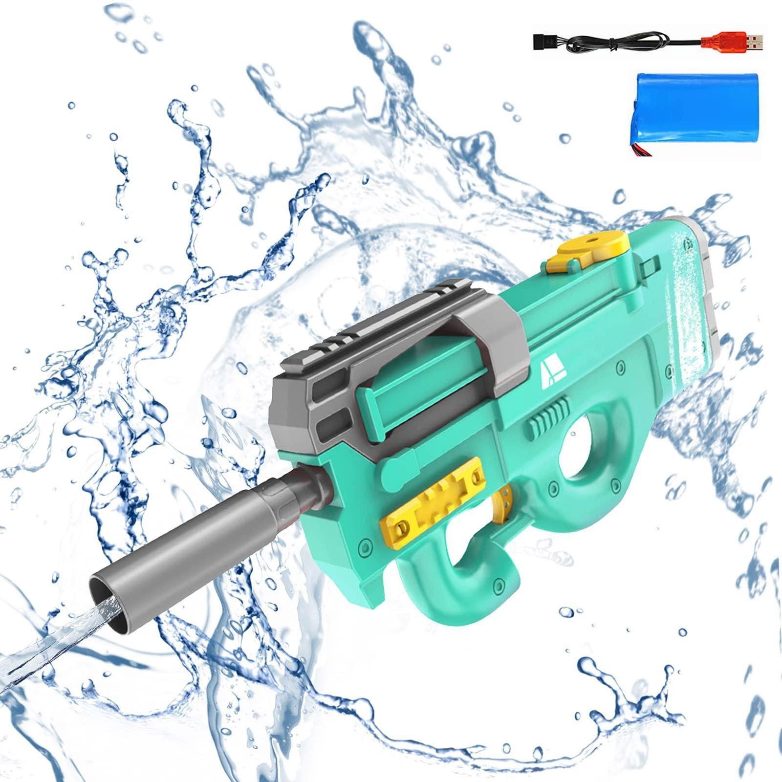 New P90 Electric Water Gun High-Tech Kids Toys Outdoor Beach Pool Large Capacity Summer Gel Blasting Water Gun For Adults - Nyaabs