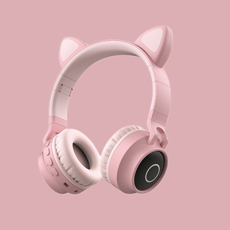 LED Light Cat Ear Headphones Wireless Bluetooth 5.0 Headset Portable Foldable Kids Headphone With Microphone Best Gift - Nyaabs