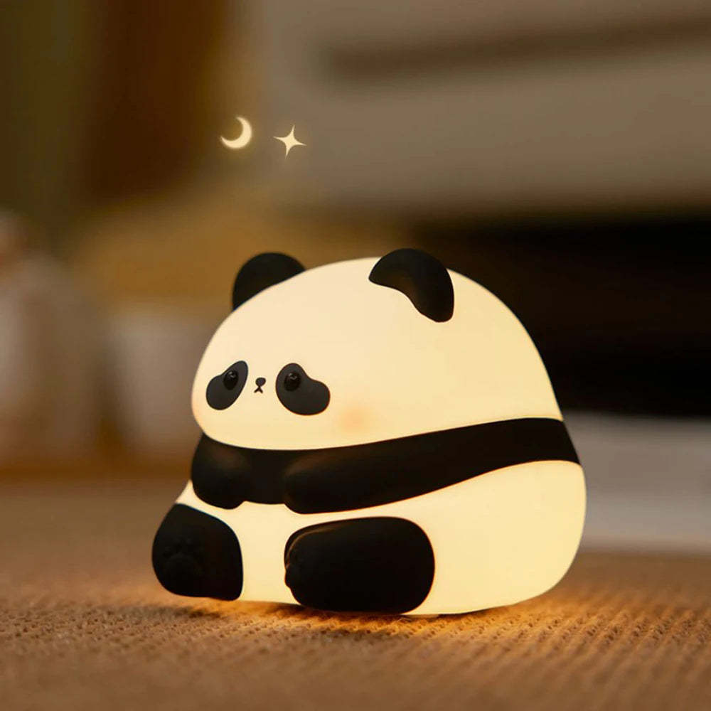 Panda Night Lights For Kids Cute Animal Silicone Timing Rechargeable Lamp Cartoon Panda Bedroom Decoration Kids Boys Girls Gift - Nyaabs