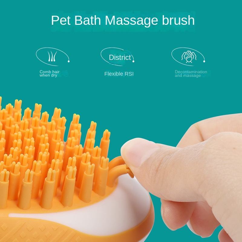 Dog Cat Bath Brush 2-in-1 Pet SPA Massage Comb Soft Silicone Pets Shower Hair Grooming Cmob Dog Cleaning Tool Pet Products nyaabs.com