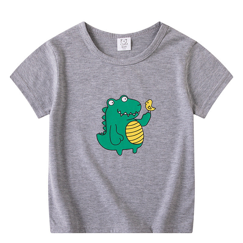 Children's Short Sleeve Boys And Girls T-shirt Cartoon Half Sleeve Top - Nyaabs