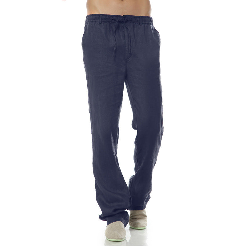 Men's Thin Casual Elastic Waist Linen Pant nyaabs.com