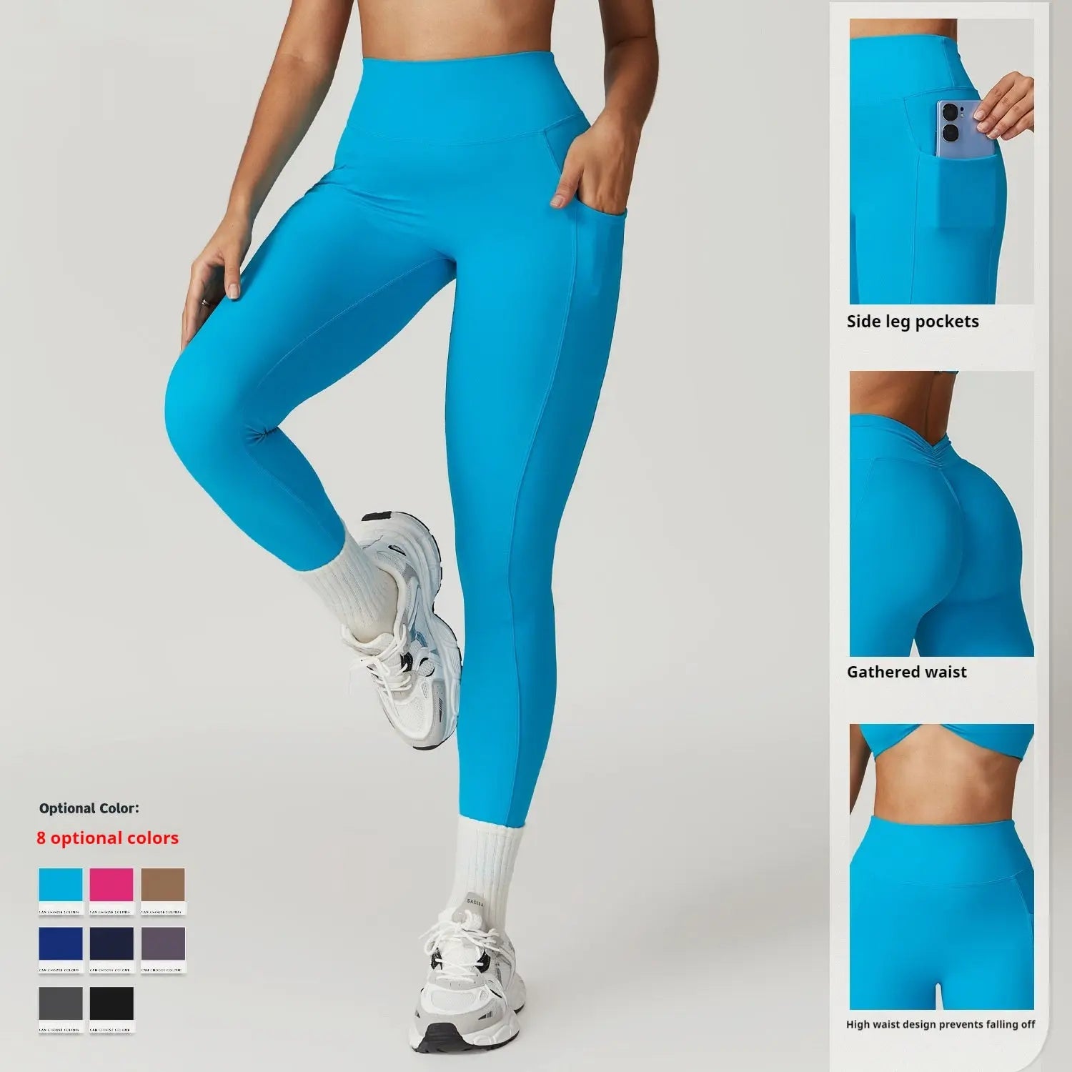 Quick-drying Skinny Hip Raise Yoga Brushed High Waist Fitness Pants - Nyaabs