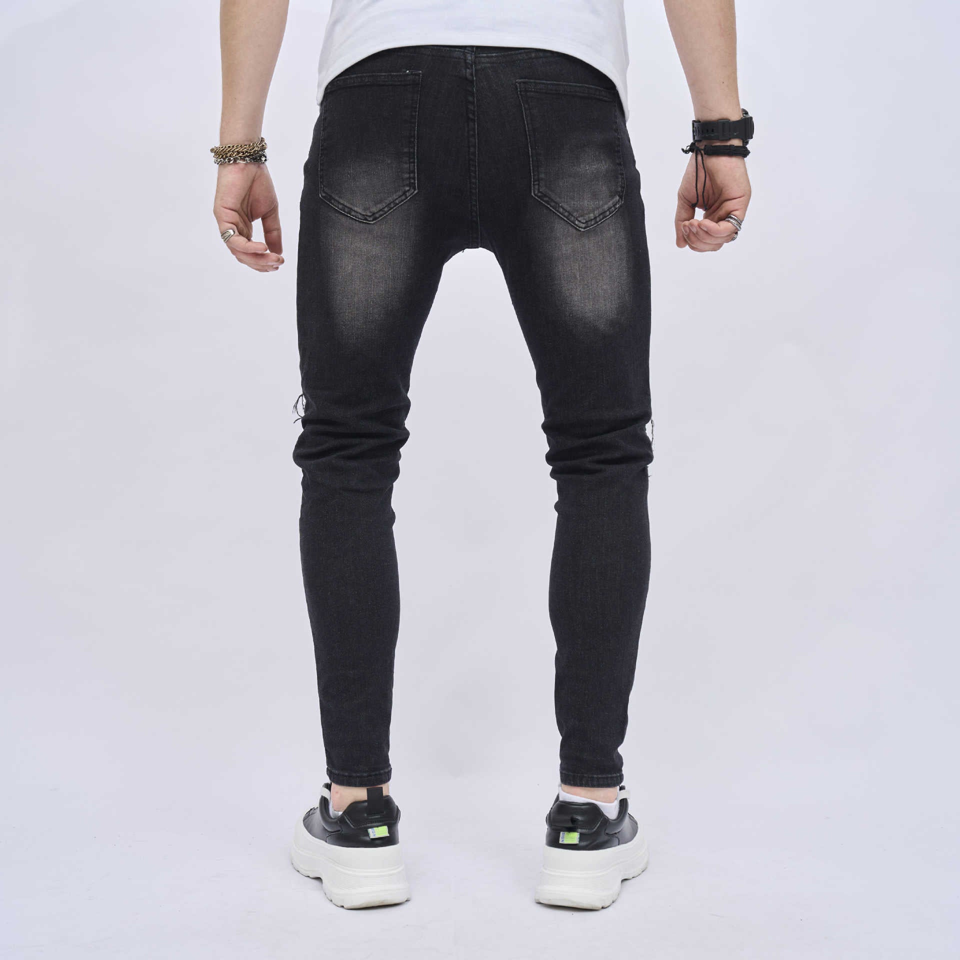 Men's Ripped Slim Stretch Jeans - Nyaabs