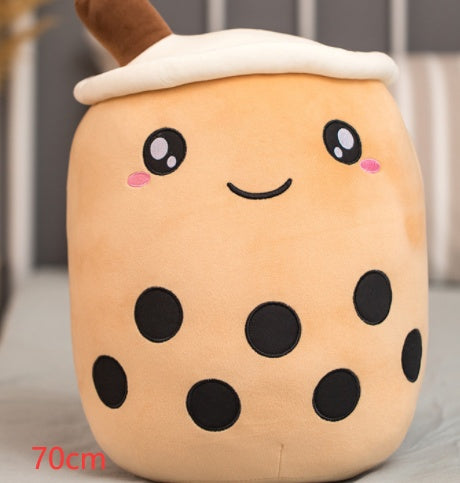 Cute Fruit Drink Plush Stuffed Soft Strawberry Milk Tea Plush Boba Tea Cup Toy Bubble Tea Pillow Cushion Kids Gift - Nyaabs