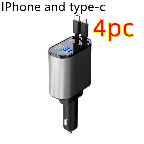 Metal Car Charger 100W Super Fast Charging Car Cigarette Lighter USB And TYPE-C Adapter - Nyaabs