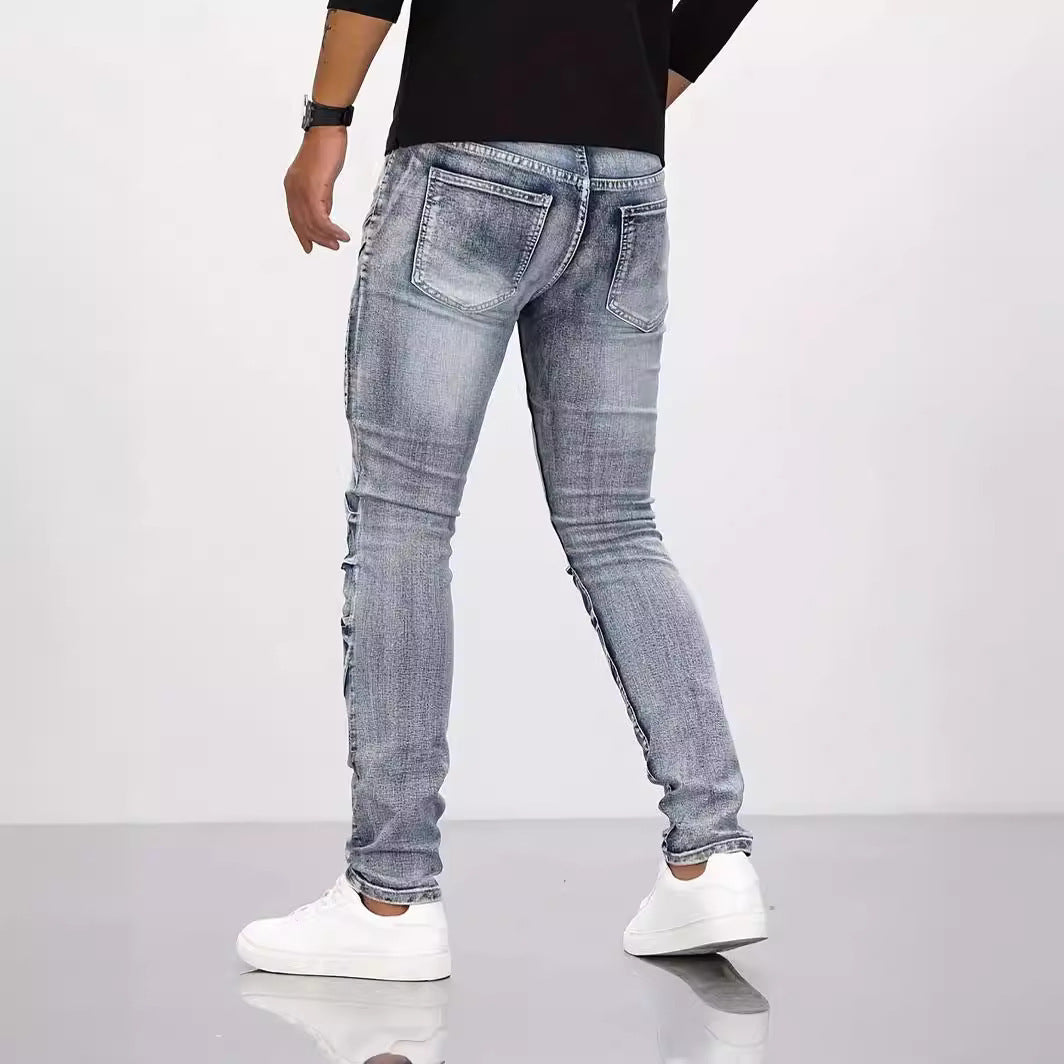 Retro Casual Stretch Motorcycle Jeans For Men - Nyaabs