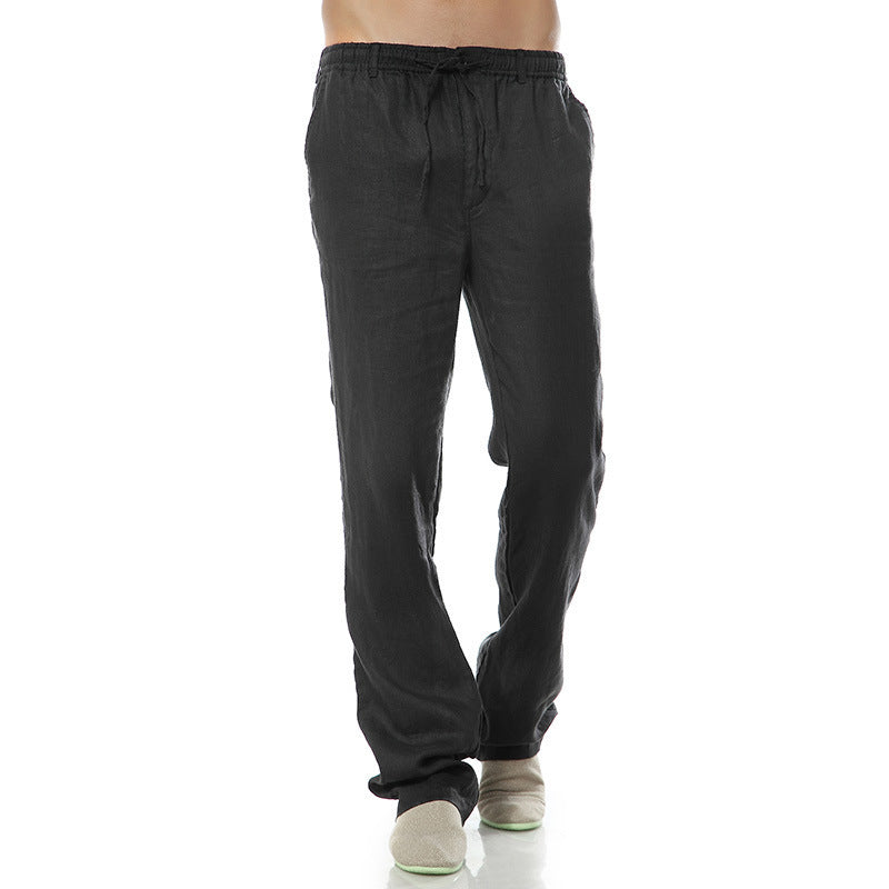 Men's Thin Casual Elastic Waist Linen Pant nyaabs.com