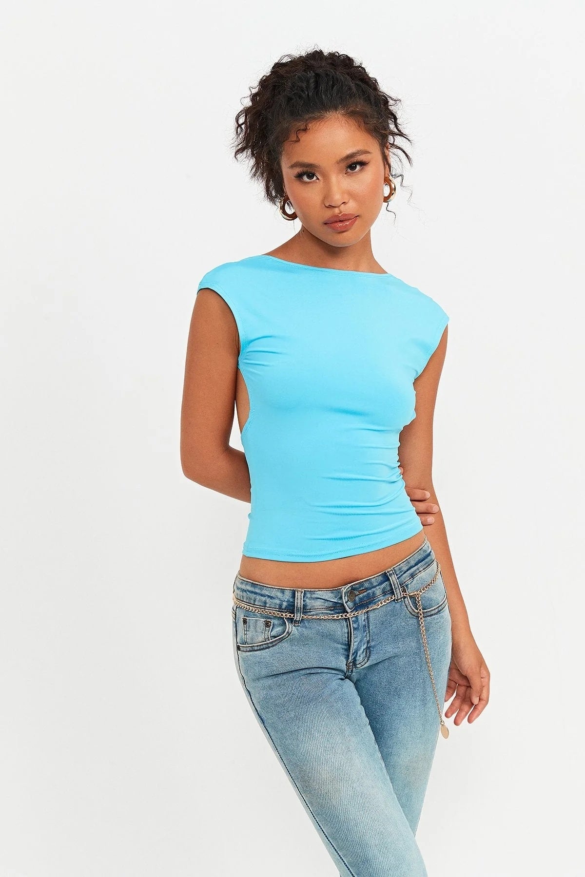 Women's Half Turtleneck Solid Color T-shirt - Nyaabs