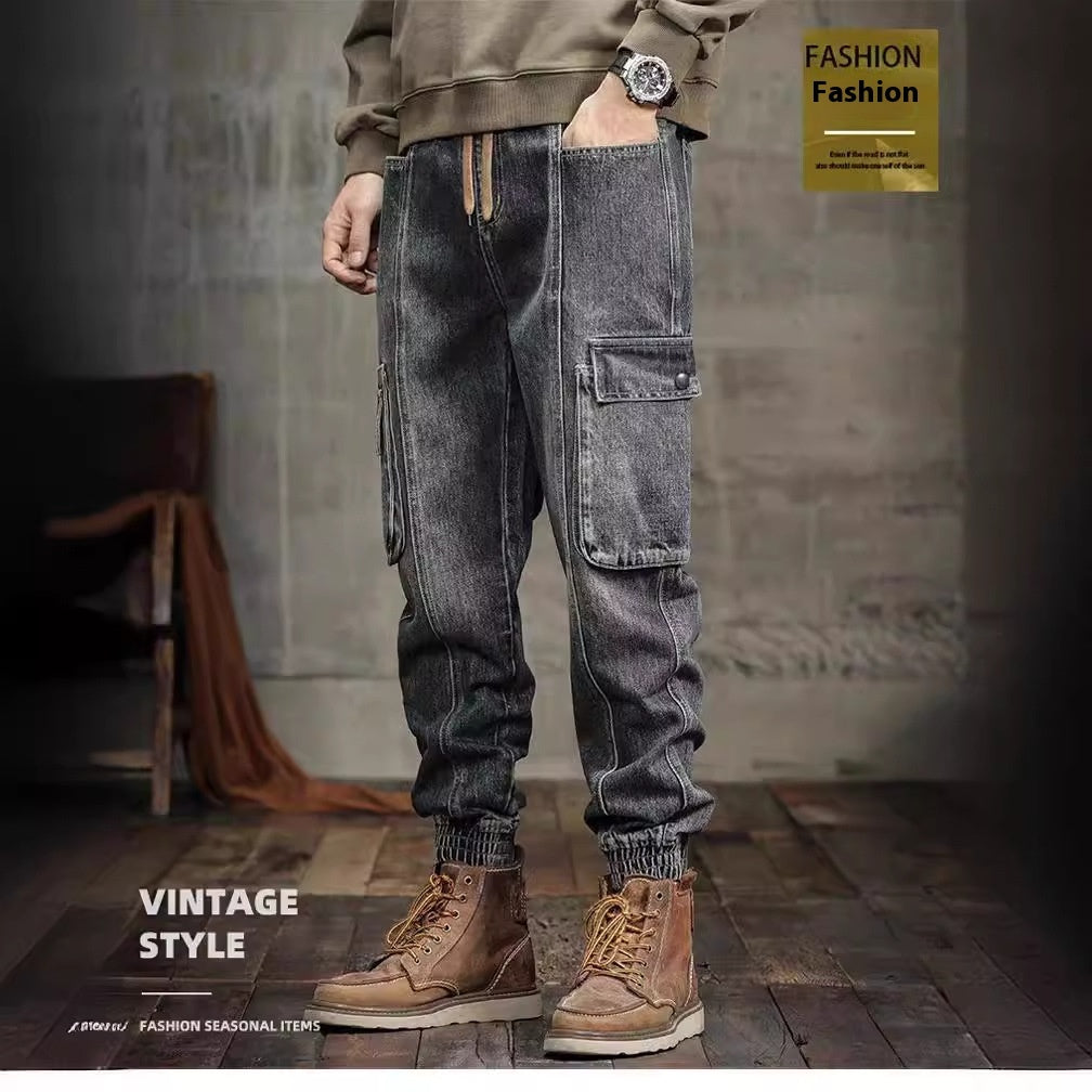 American Retro Ankle-tied Jeans Men - Nyaabs