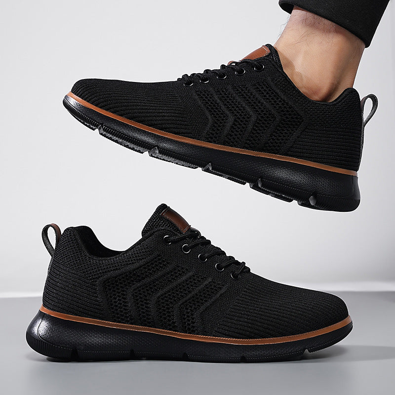 Fashion Lace-up Mesh Sneakers Casual  Flying Woven Walking Sports Shoes For Men - Nyaabs