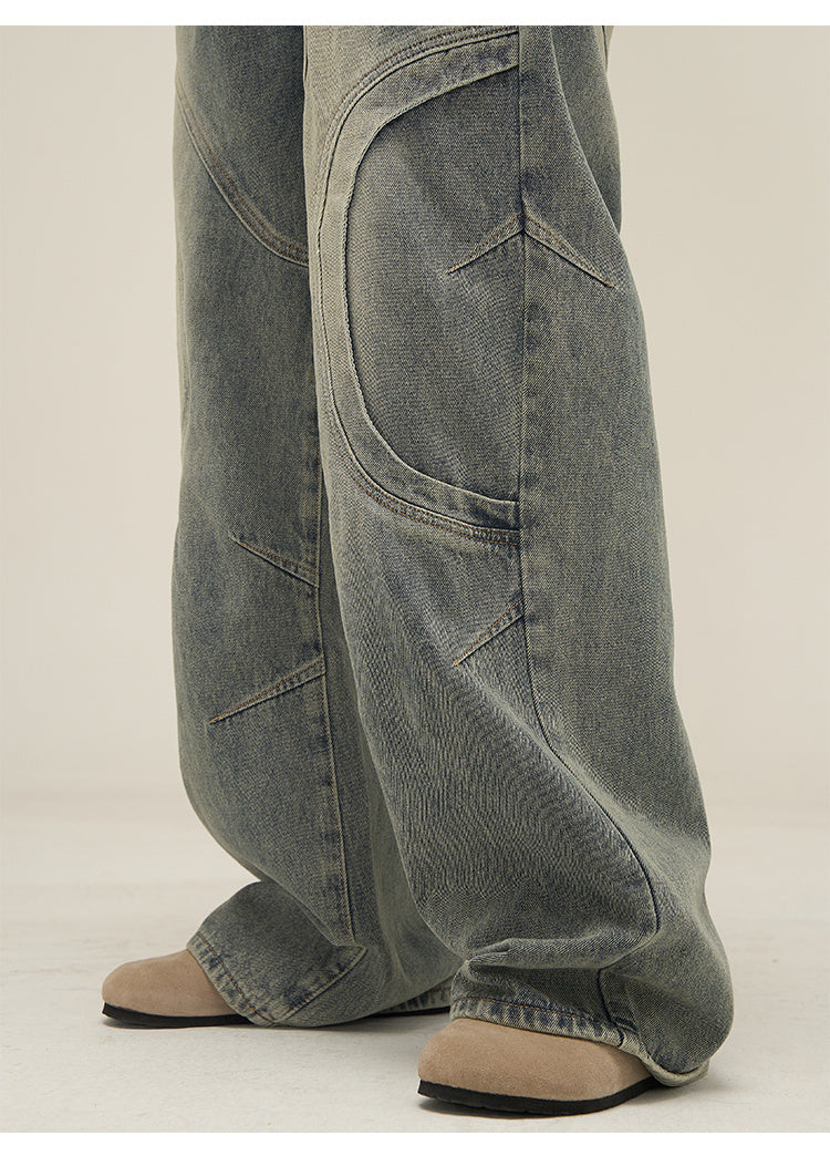 Deconstructed Design Sense Niche Straight Leg Jeans Man - Nyaabs