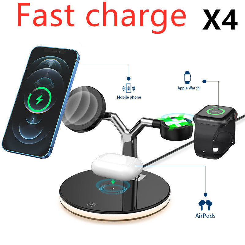 Compatible with Apple, 3 In 1 Magnetic Wireless Charger 15W Fast Charging Station For Magsafe Chargers - Nyaabs