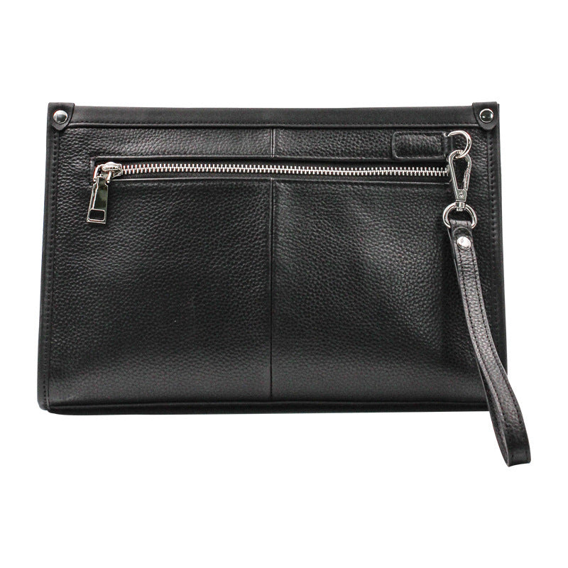 Business First Layer Leather Handbag Fashion Fingerprint Lock Male Wallet - Nyaabs