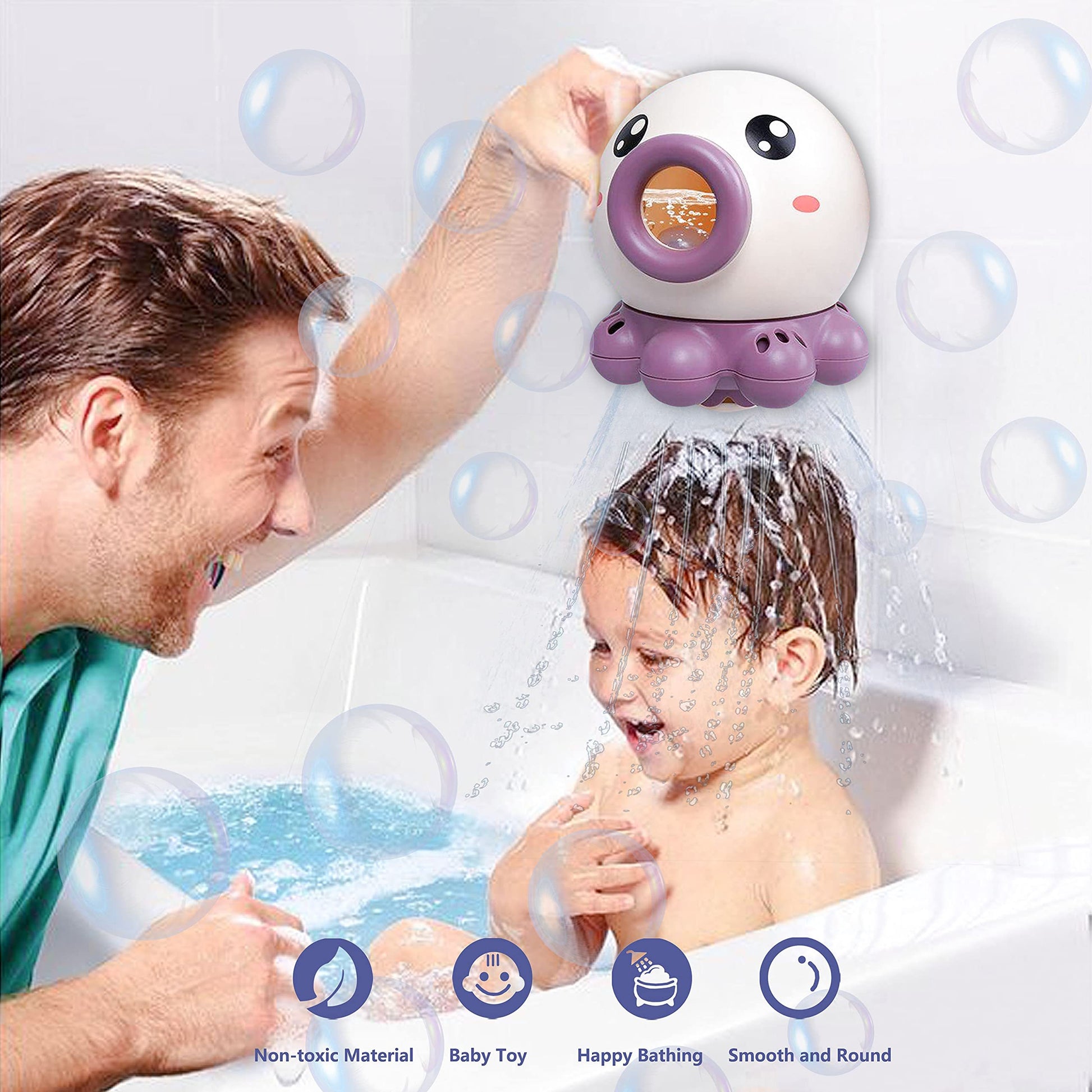 Octopus Fountain Bath Toy Water Jet Rotating Shower Bathroom Toy Summer Water Toys Sprinkler Beach Toys Kids Water Toys - Nyaabs