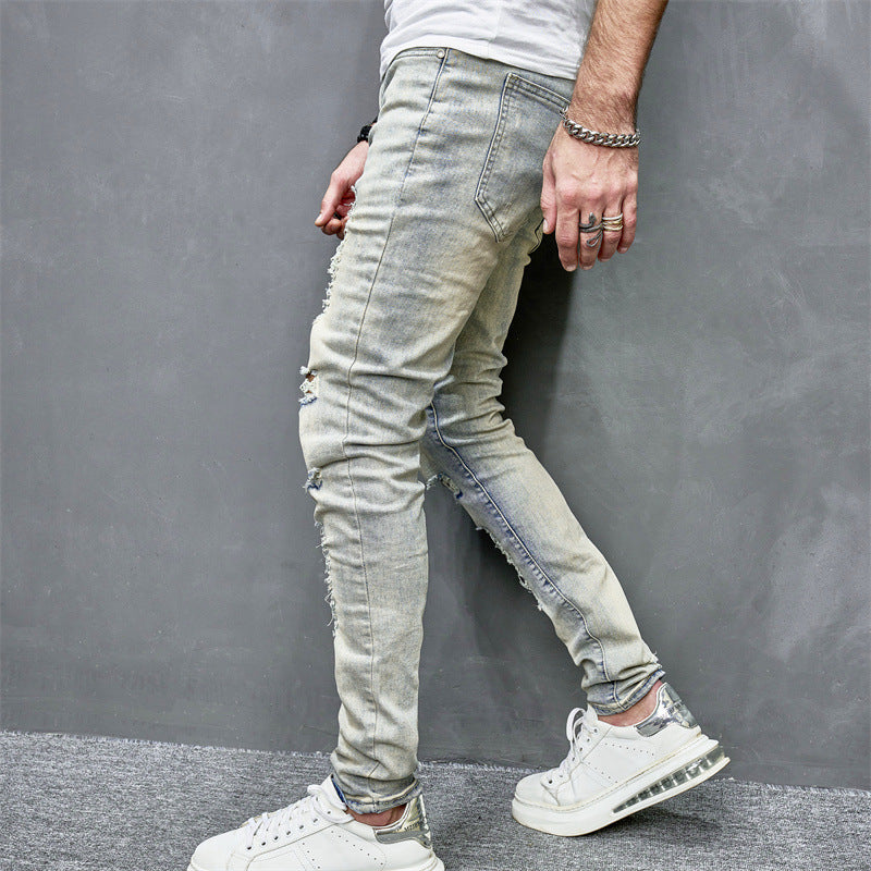 Skinny Motorcycle Jeans Men's Fashion - Nyaabs