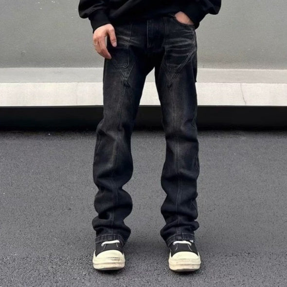 Casual Tapered Straight Washed Jeans Men - Nyaabs