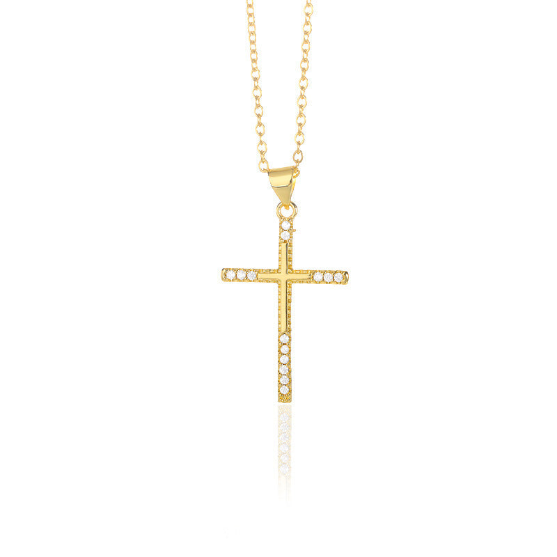 Zircon Cross Necklace For Men And Women - Nyaabs