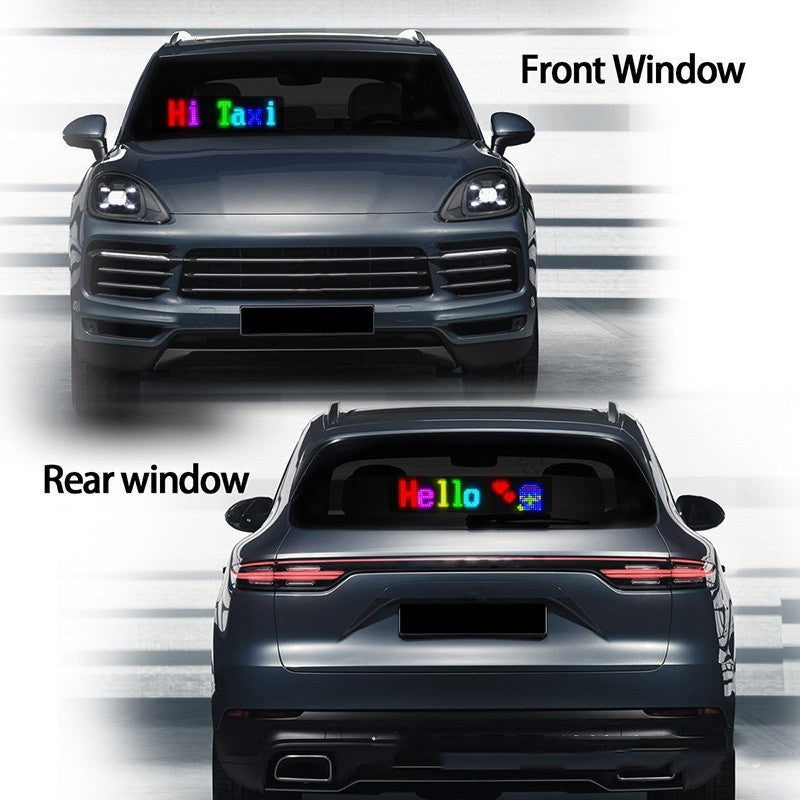 Programmable Car LED Sign LED Full-color Advertising Screen Ultra-thin Display Screen Custom Text Pattern Animation Display Car - Nyaabs