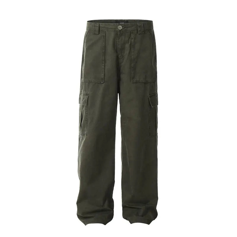 Men's Vintage Wash Loose Straight Leg Pants - Nyaabs