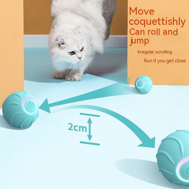 Smart Cat Toys Rolling Ball Pet Cat Owner Interactive Pets Toys Automatic Bouncing Ball USB Self Hi Teasing Kittens Jumping Ball - Nyaabs