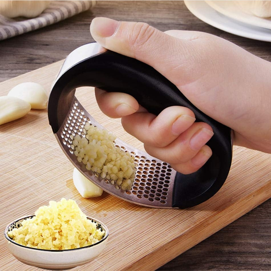 Stainless Steel Garlic Masher Garlic Press Household Manual Curve Fruit Vegetable Tools Kitchen Gadgets nyaabs.com