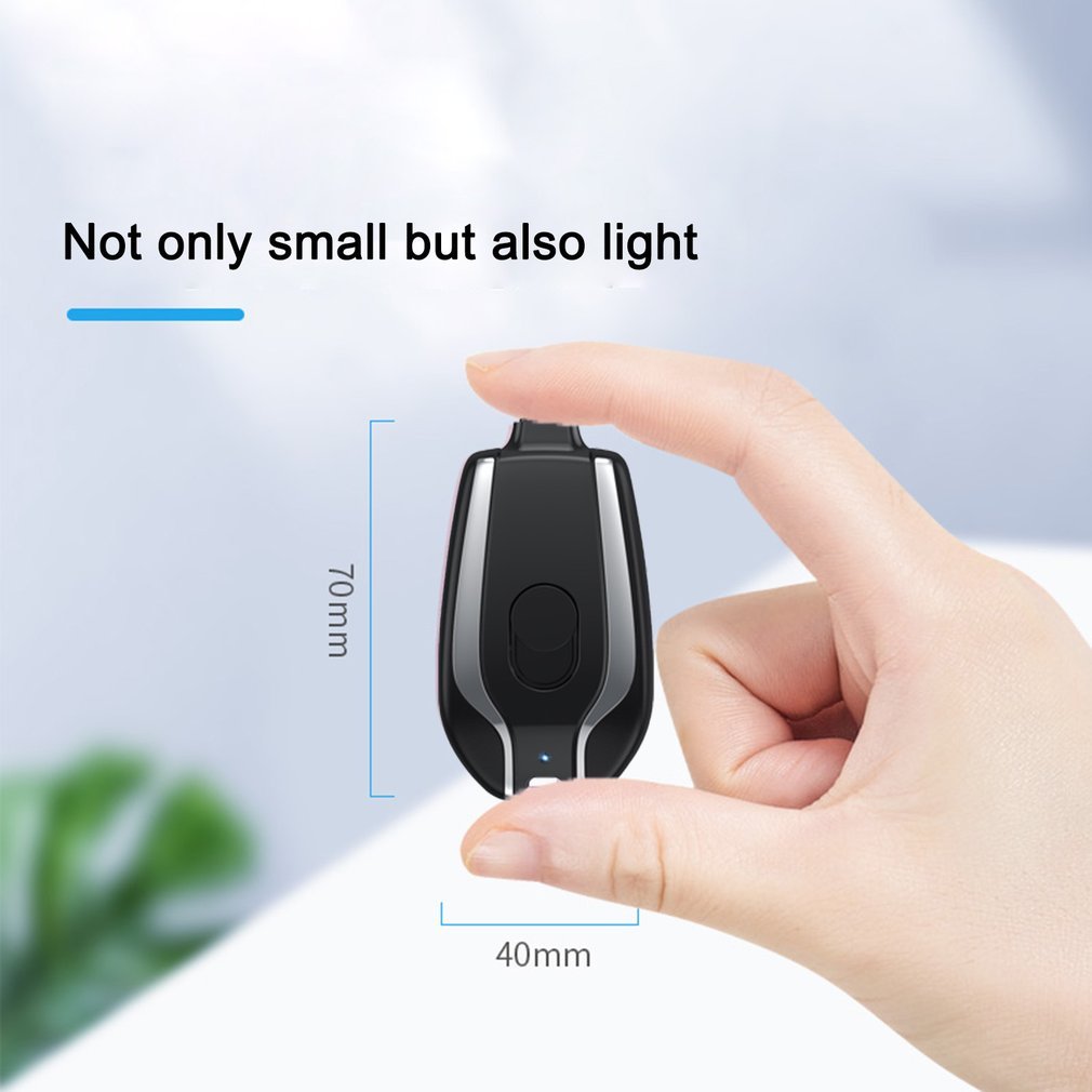 1500mAh Mini Power Emergency Pod Keychain Charger With Type-C Ultra-Compact Mini Battery Pack Fast Charging Backup Power Bank - Nyaabs