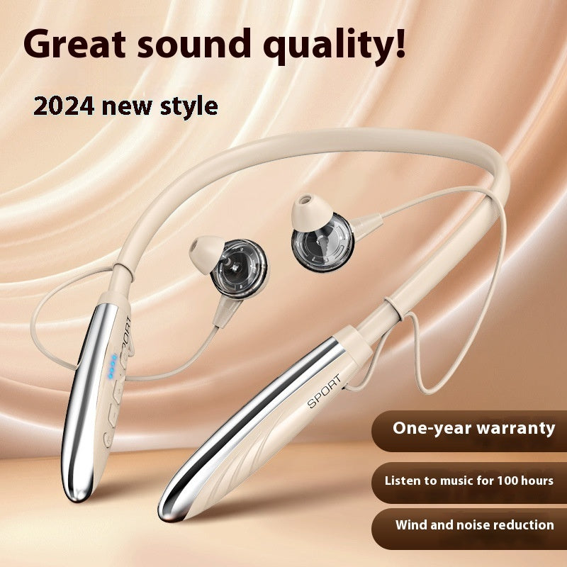 Neck Wireless Bluetooth Earphones 9D Stereo Surround Headphone Magnetic Sport Neckband Headset Neck-hanging Earbuds - Nyaabs