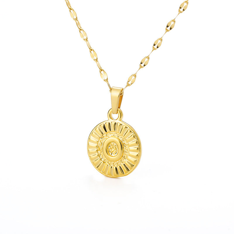 English Alphabet Disc Necklace Women And Men - Nyaabs