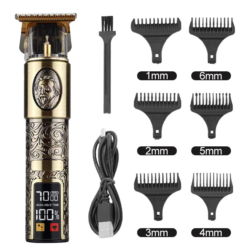 Hair Clipper Electric Electrical Hair Cutter Retro Oil Head Engraving - Nyaabs