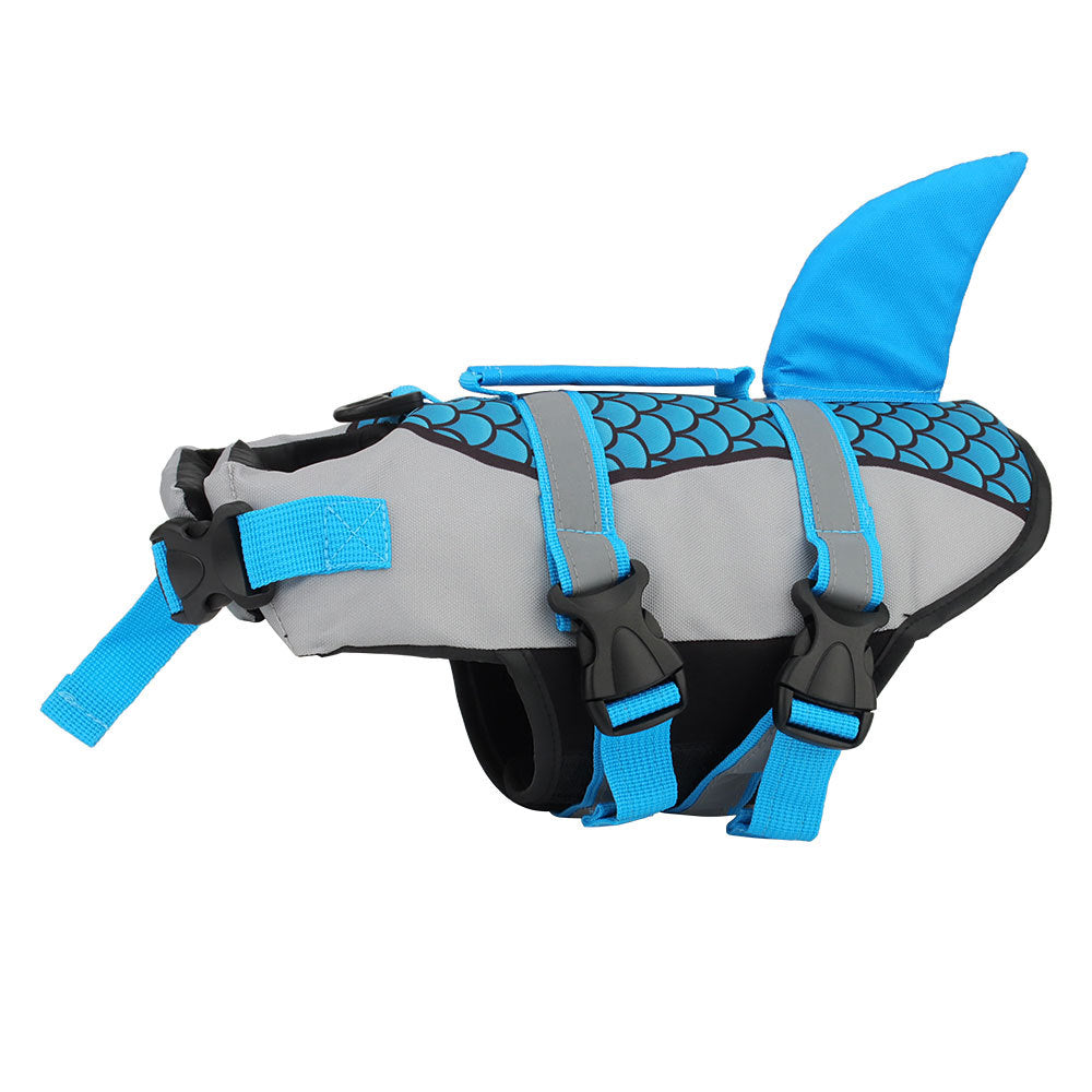 Swim Pet Dog Life Jacket Vest Clothes Life Vest Collar Harness Pets Swimming Summer Swimwear Scales Shark Pet Products - Nyaabs