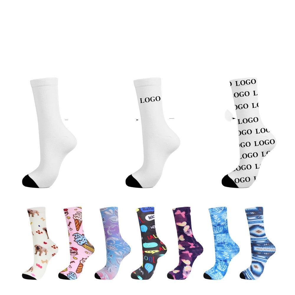 Digital Printed Cotton Socks With Seamless Design - Nyaabs