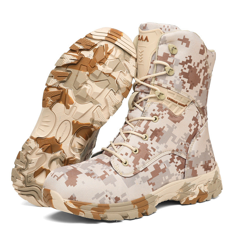 Men's Camo Outdoor Casual High Top Tactical Military Boots - Nyaabs