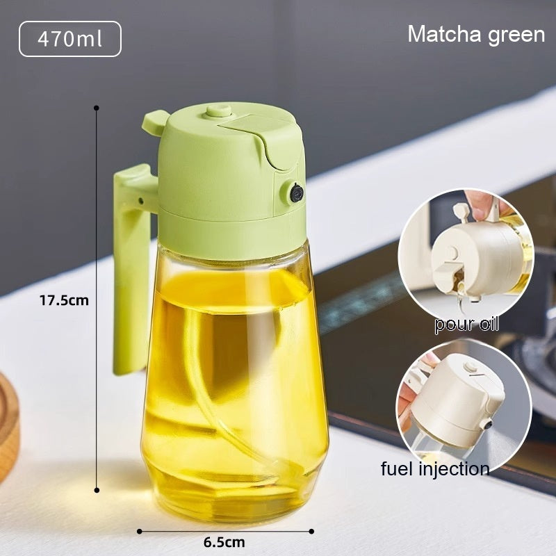 470ML Olive Oil Sprayer Dispenser For Cooking BBQ 2 In 1 Glass Oil Vinegar Soy Sauce Spray Kitchen Oil Bottle For Air Fryer - Nyaabs