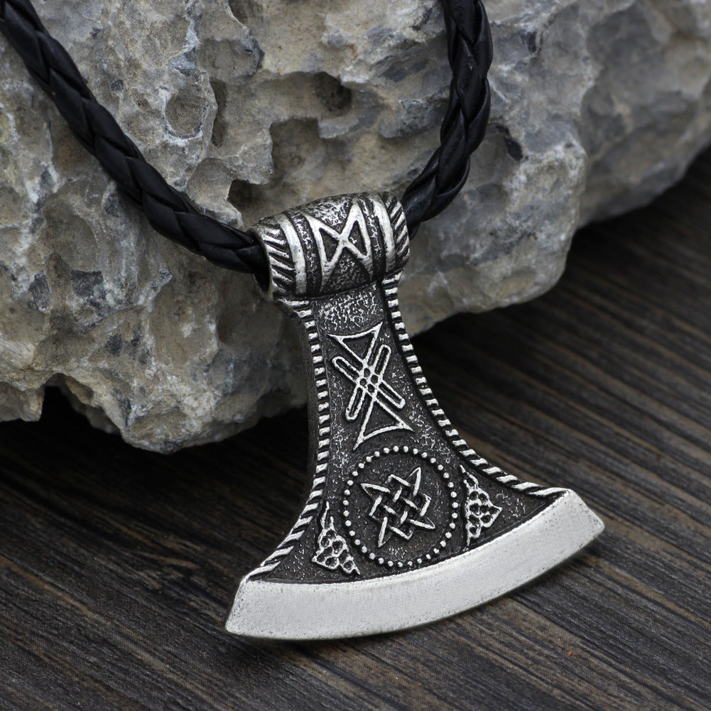 Nordic Viking Symbol Axe Pendant Necklace Men - Nyaabs