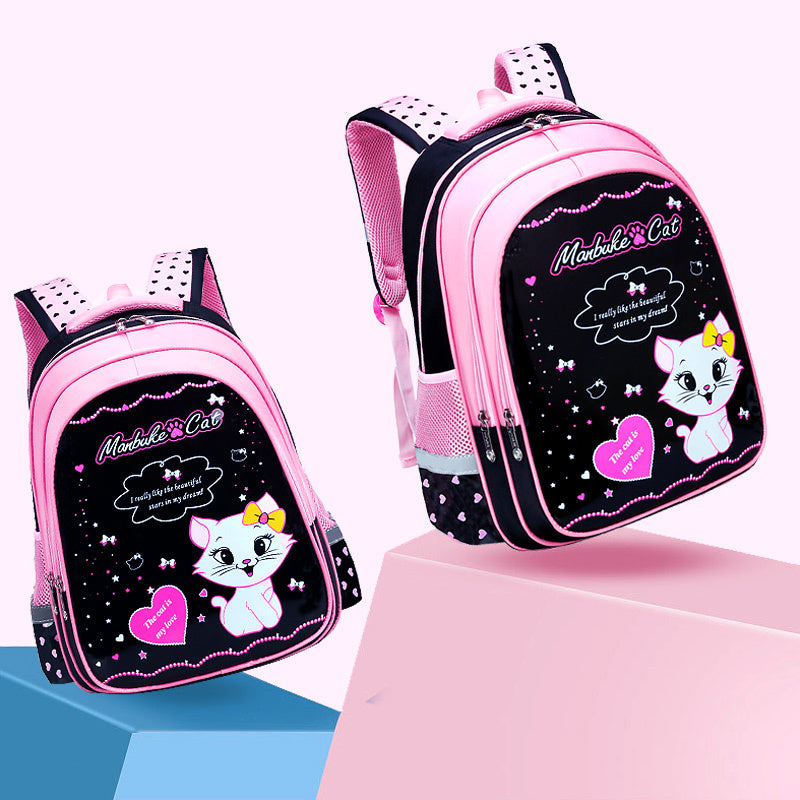 Kids School Cute Cat Print Backpack - Nyaabs