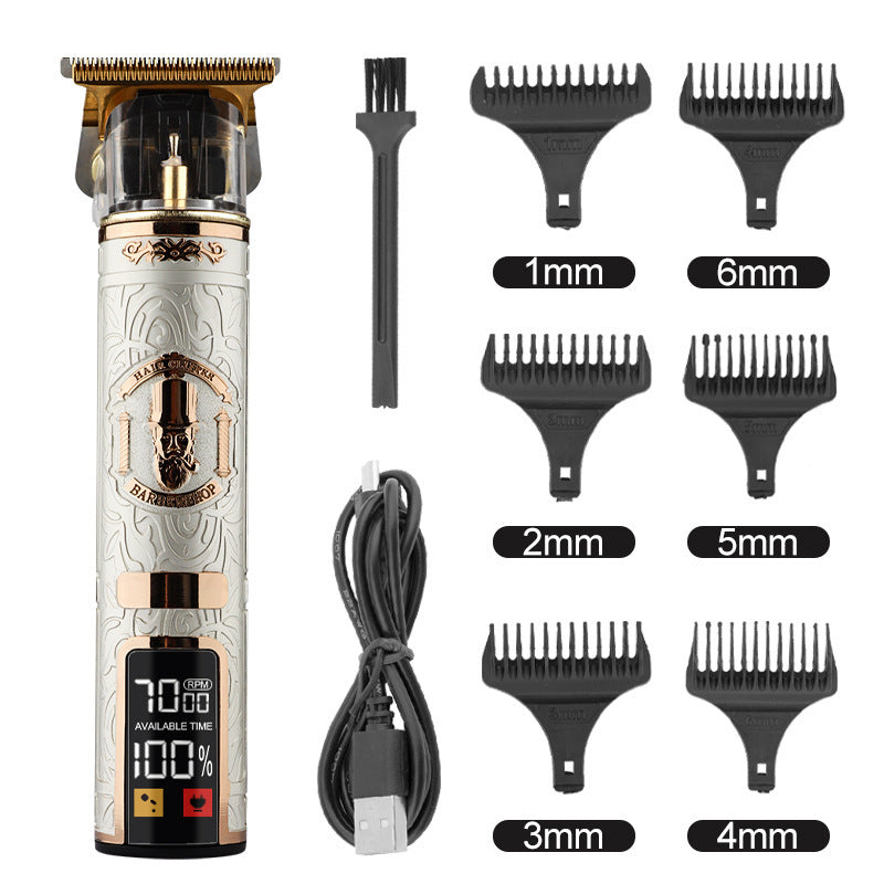 Hair Clipper Electric Electrical Hair Cutter Retro Oil Head Engraving - Nyaabs