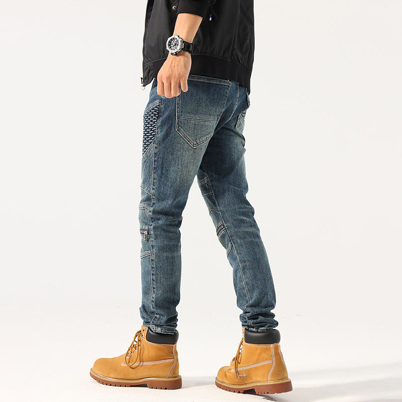 Stretch Tight Men's Fashion Street Slim Fit Jeans Casual - Nyaabs