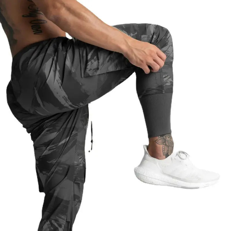 Spring Fitness Sports Men Casual Loose Thin Woven Workwear Leggings - Nyaabs