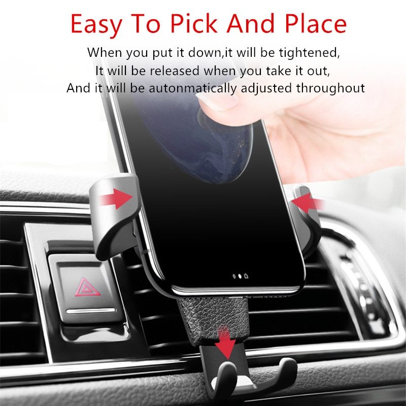 Car Phone Holder For Phone In Car Air Vent Mount Stand No Magnetic Mobile Phone Holder Universal Gravity Smartphone Cell Support - Nyaabs