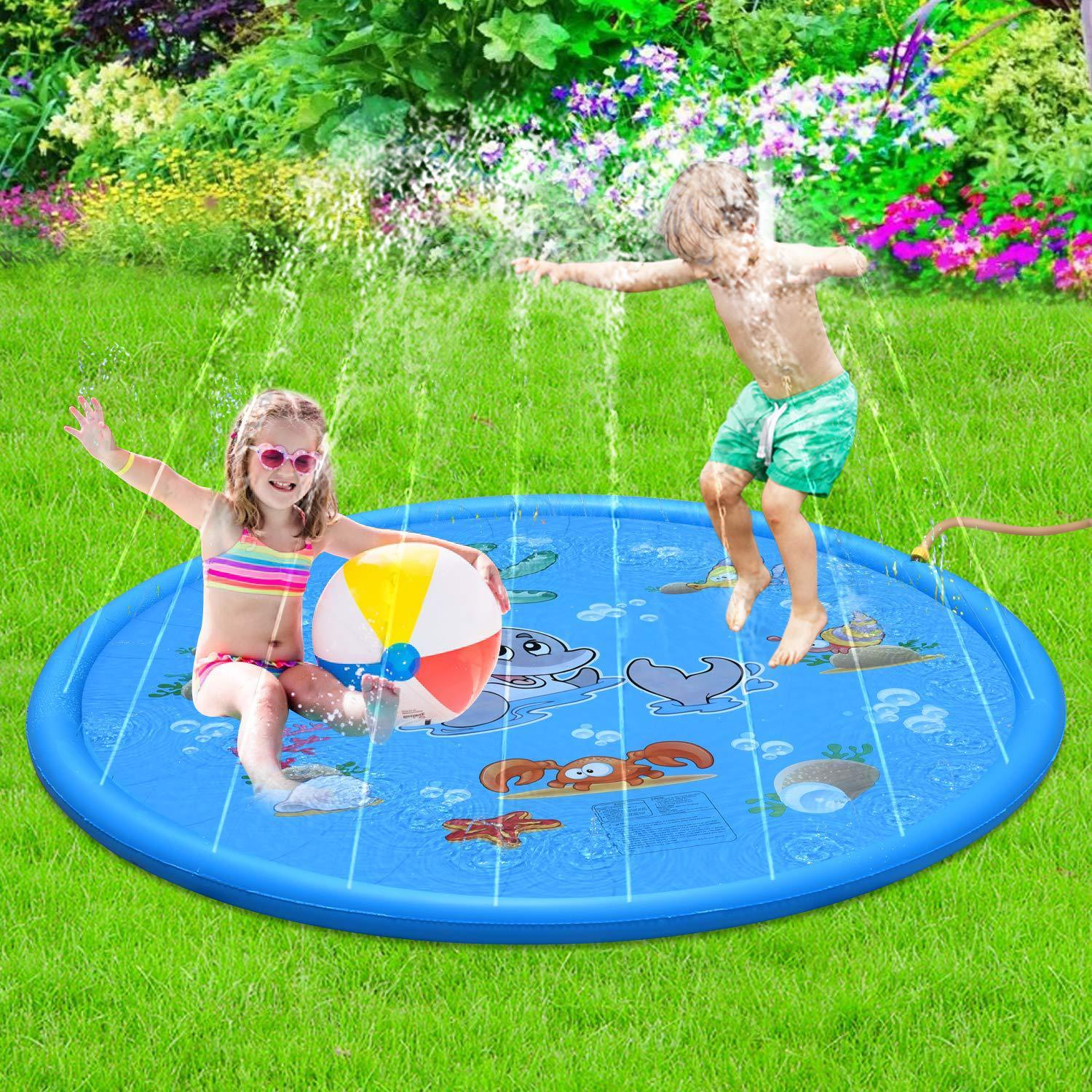 Durable Children's Water Spray Pool Mat Splash Sprinkle Play Pad Mat - Nyaabs