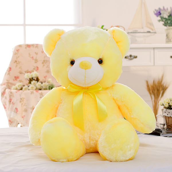 Creative Light Up LED Teddy Bear Stuffed Animals Plush Toy Colorful Glowing Christmas Gift For Kids Pillow - Nyaabs