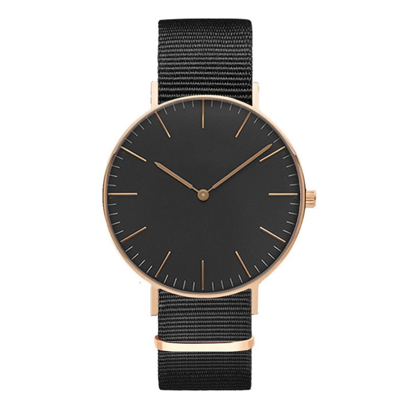 Steel strap watch double needle rose gold ultra-thin quartz men's watch - Nyaabs