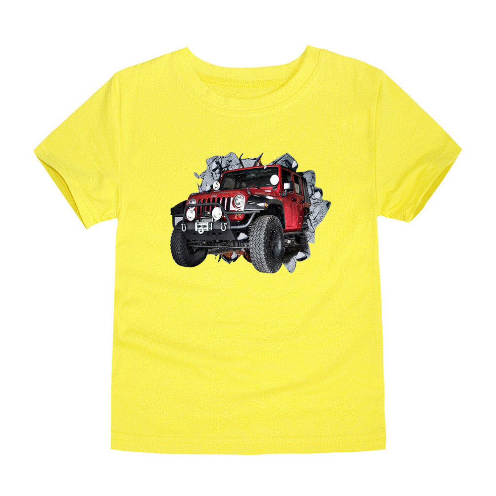 Children's Short-sleeved Cotton Heat Transfer T-shirt For Boys And Girls - Nyaabs