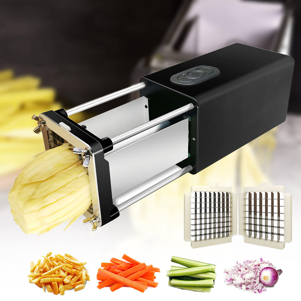 Kitchen Gadget Electric French Fry Cutter With Blades Stainless Steel Vegetable Potato Carrot For Commercial Household - Nyaabs