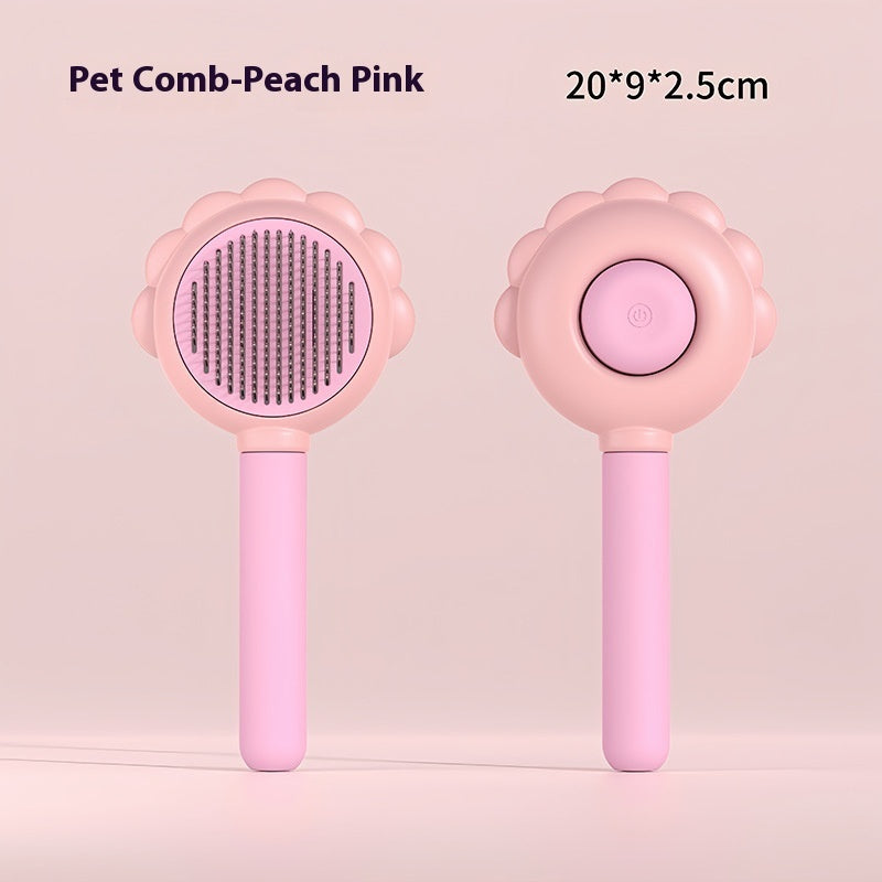 2 In 1 Self Cleaning Dog Brush Comb With Spray Pets Grooming Hair Remover Combs Brush Floating Hair Pet Grooming Brush Pet Products - Nyaabs