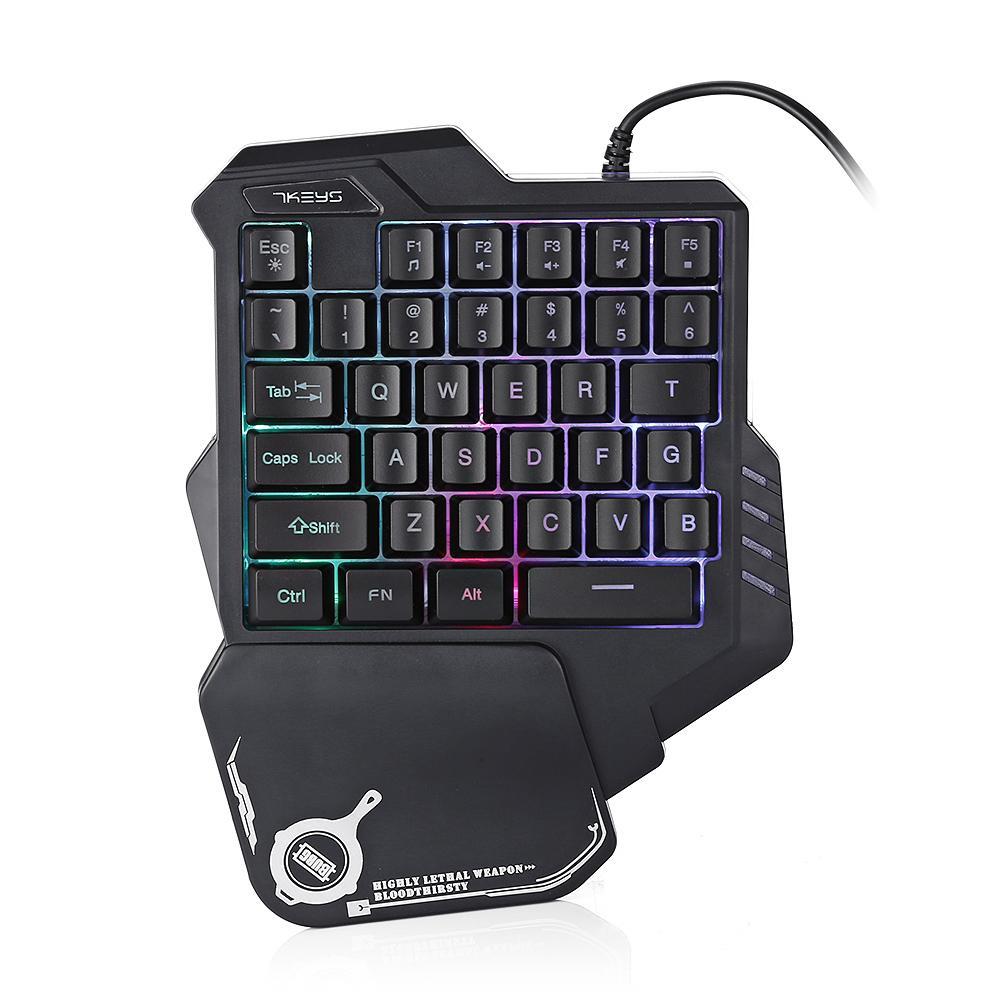 One-Handed Mechanical Gaming Keyboard RGB Backlit Portable Mini Gaming Keypad Game Controller nyaabs.com