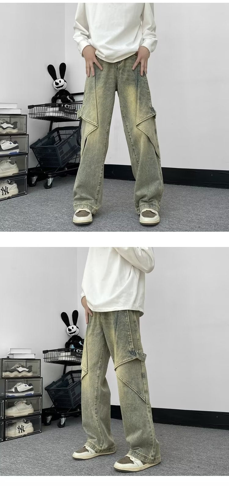 Men's Spring And Autumn Wide Leg Jeans - Nyaabs