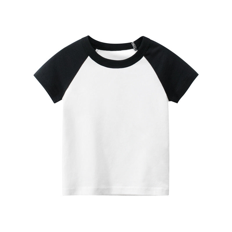 Children's Short Sleeve T-shirt Solid Color Advertising Shirt - Nyaabs