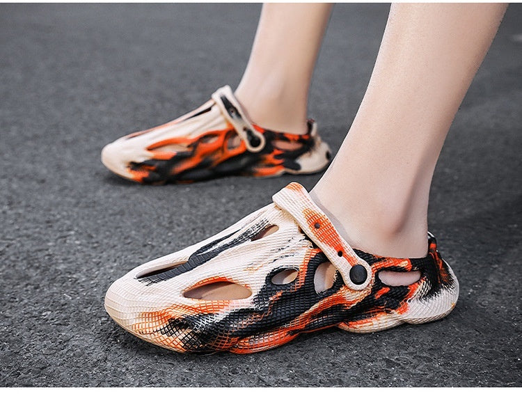 Hollow-out Breathable Closed Toe Slippers Non-slip Dual-use Beach Sandals nyaabs.com